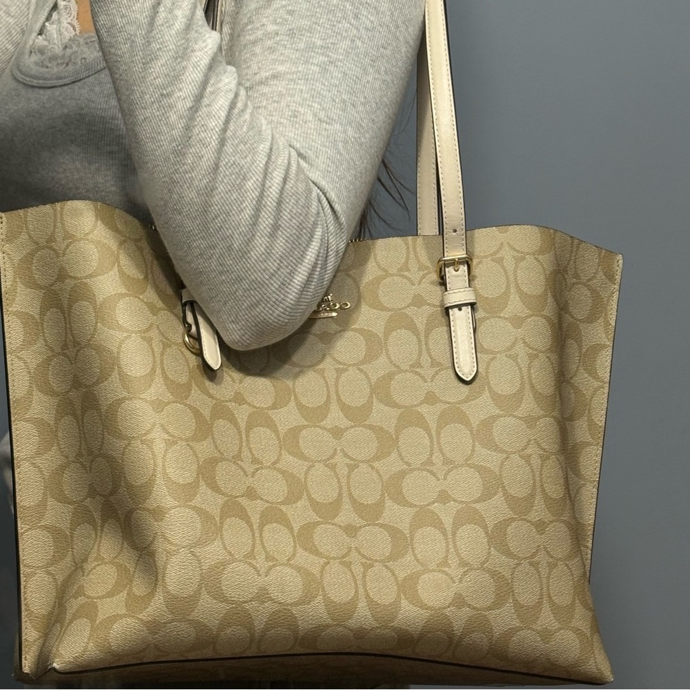 Coach Beige Signature Tote Bag